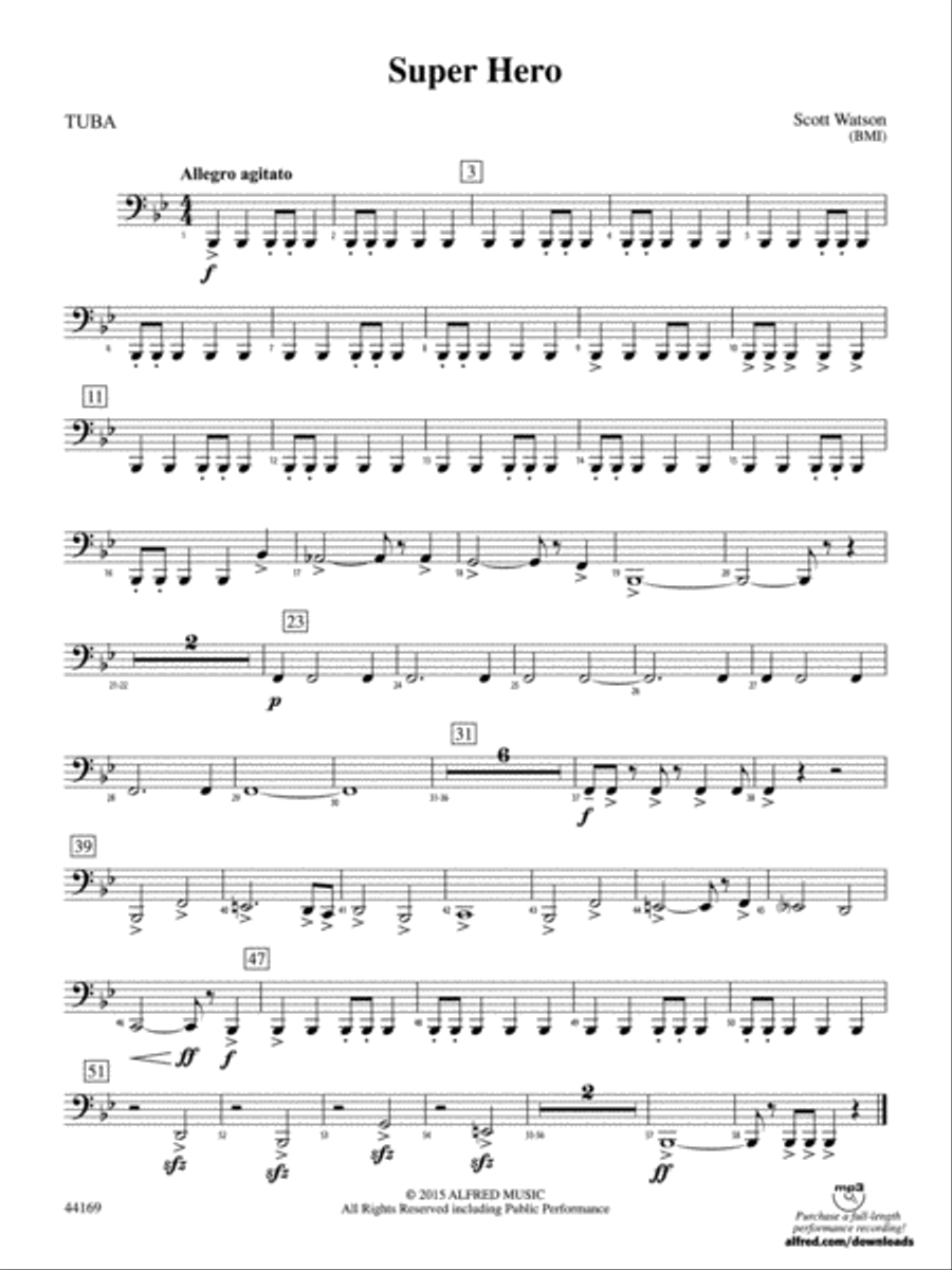 Super Hero: Tuba Super Hero: Tuba Concert Band scores gallery preview page 1