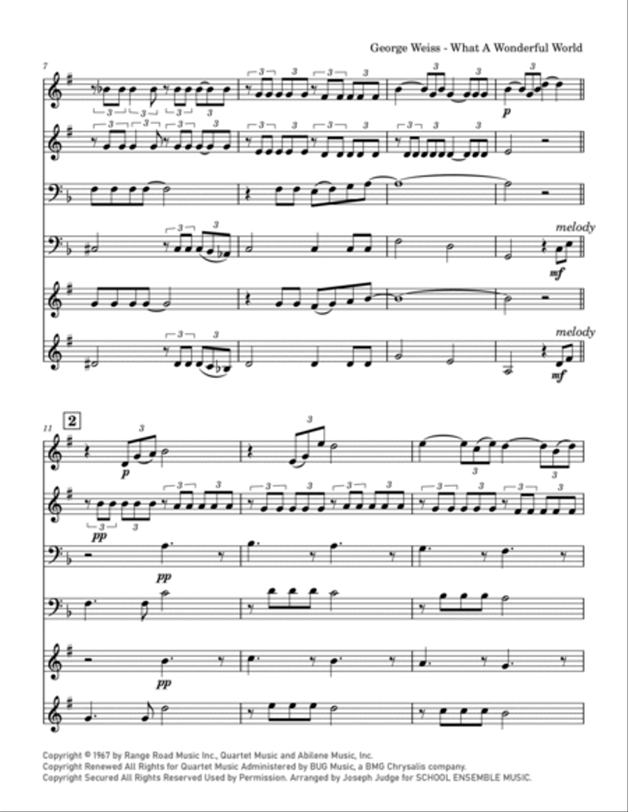 What A Wonderful World Chamber Music scores gallery preview page 2