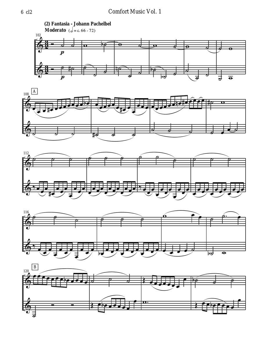 Comfort Music for Clarinet Duet Clarinet Duet scores gallery preview page 6
