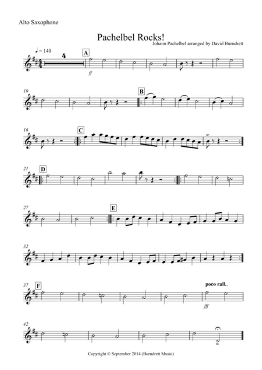 Pachelbel Rocks! for Alto Saxophone and Piano Woodwind Duet scores gallery preview page 3