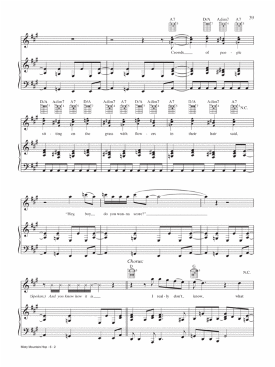 Misty Mountain Hop Piano, Vocal, Guitar scores gallery preview page 2