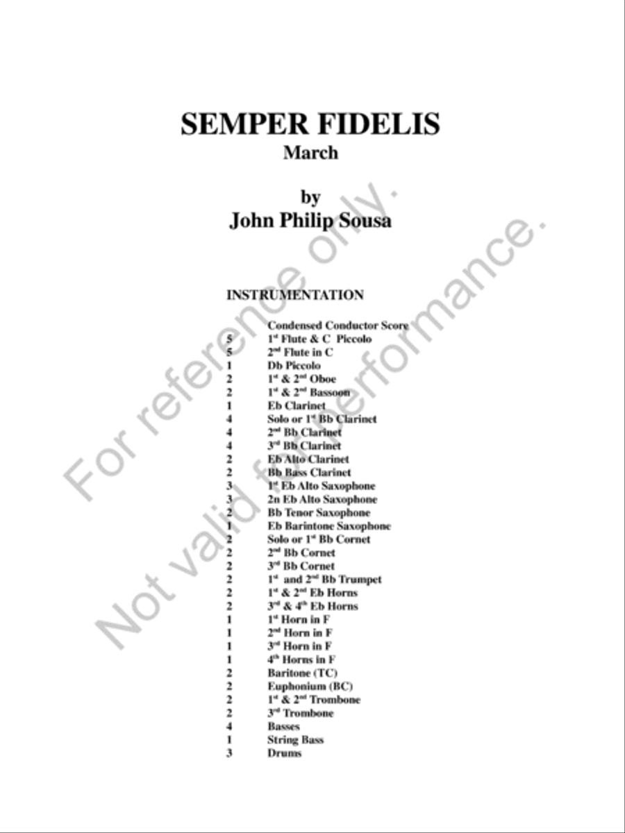 Semper Fidelis Concert Band scores gallery preview page 2
