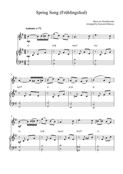 Spring Song (Frühlingslied, Op.62 no.6) image number null