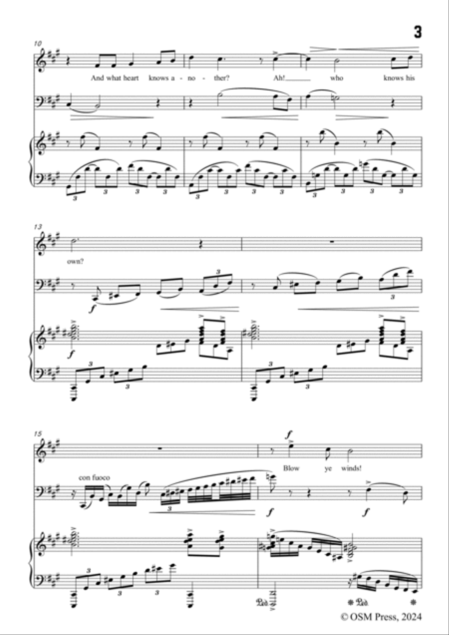 Frank Bridge-Far,far from each other,in f sharp minor,for Voice,Cello and Piano Small Ensemble scores gallery preview page 3