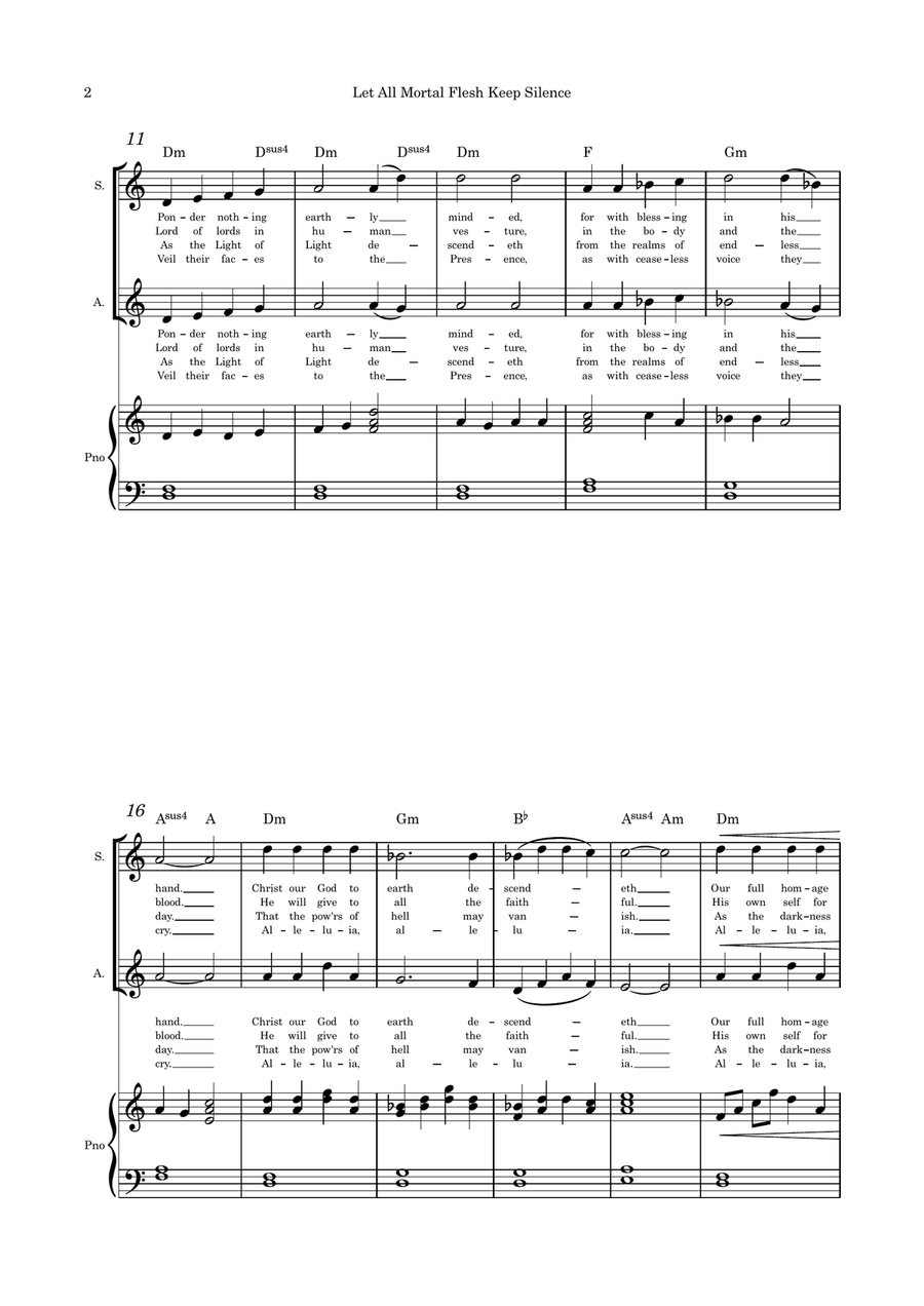 Let All Mortal Flesh Keep Silence Vocal duet and Piano Small Ensemble scores gallery preview page 2