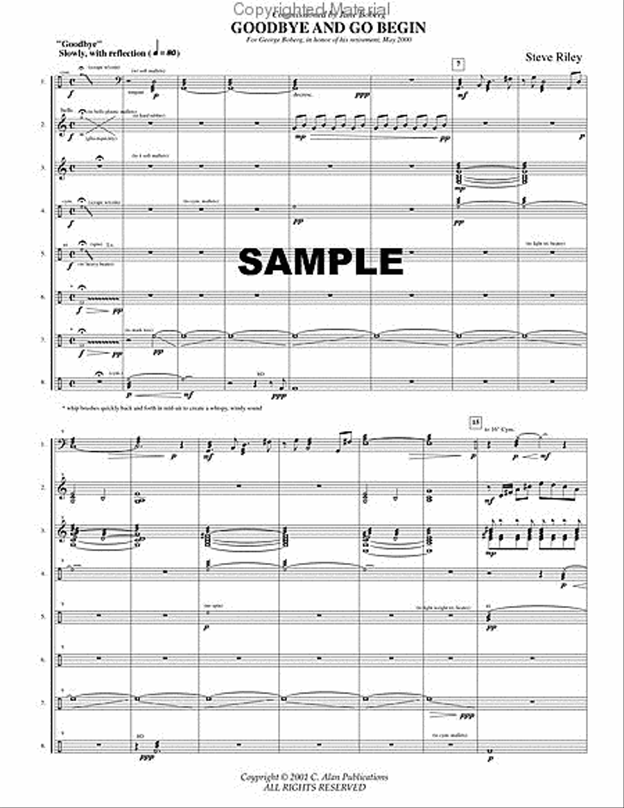 Goodbye and Go Begin Percussion Ensemble scores gallery preview page 2