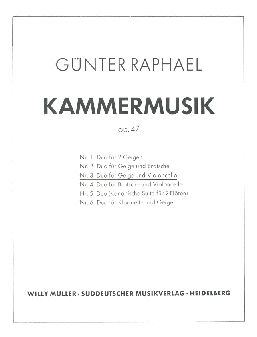 Duo (1940) E major, Op. 47,3 Cello scores gallery preview page 1