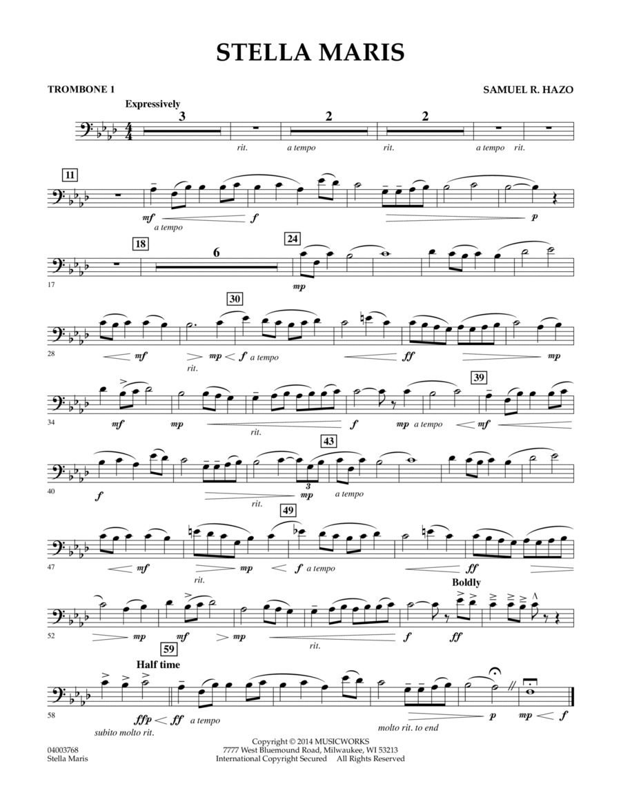 Stella Maris - Trombone 1 Concert Band scores gallery preview page 1