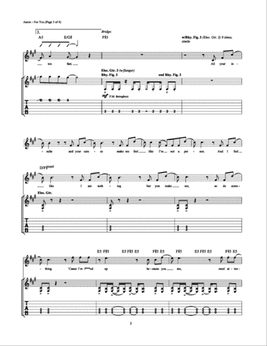 For You Electric Guitar scores gallery preview page 3