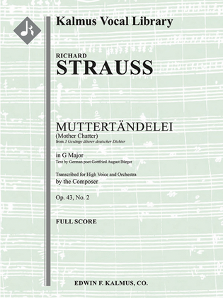 Muttertaendelei, Op. 43/2 [composer's transcription in G]