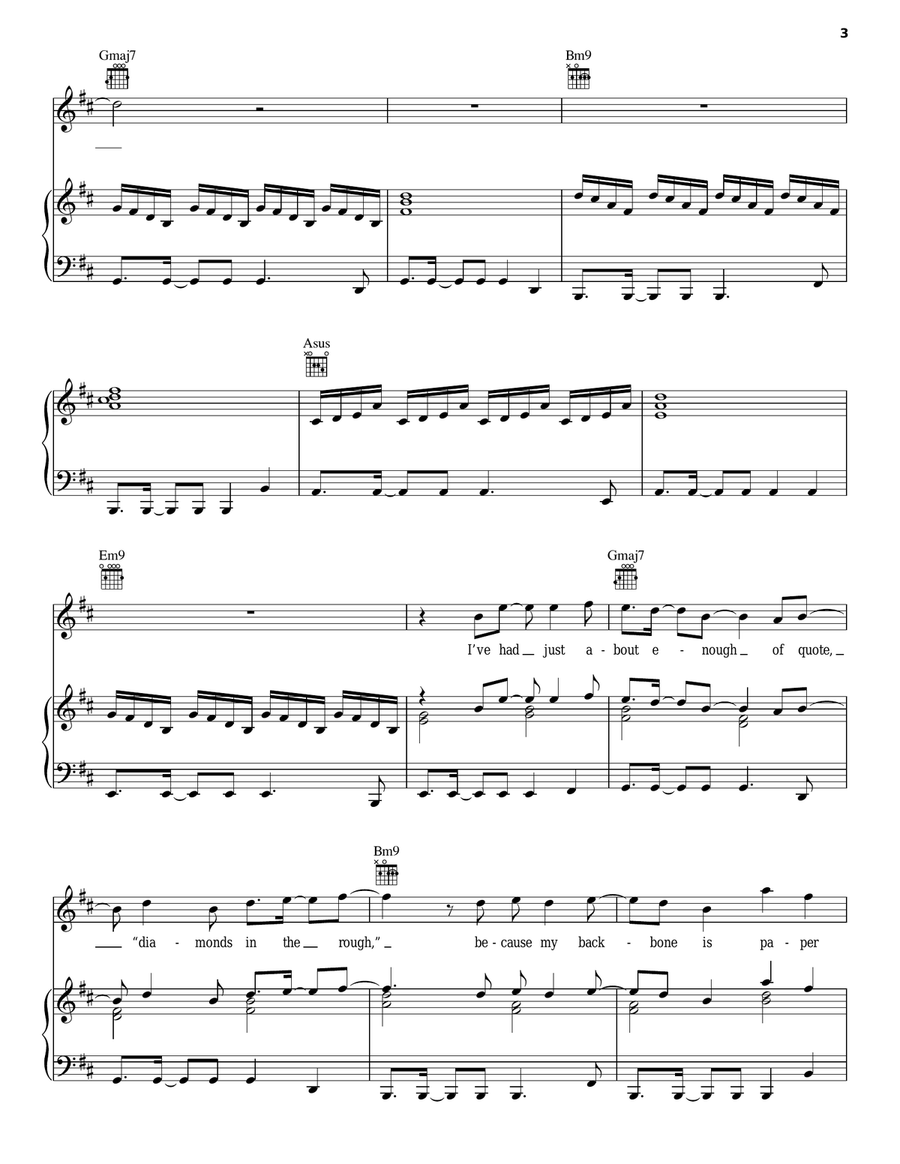 Cave In Cave In Piano, Vocal, Guitar scores gallery preview page 3