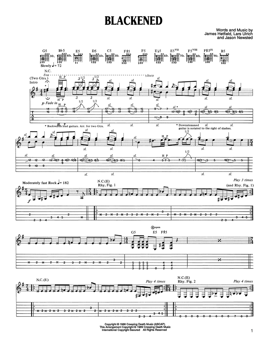 Blackened Blackened Acoustic Guitar scores gallery preview page 1