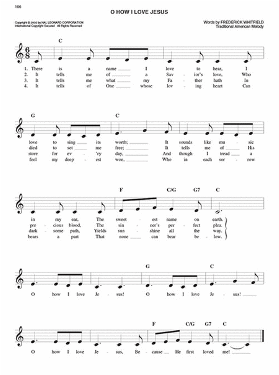 The Easy Hymn Fake Book Piano scores gallery preview page 4