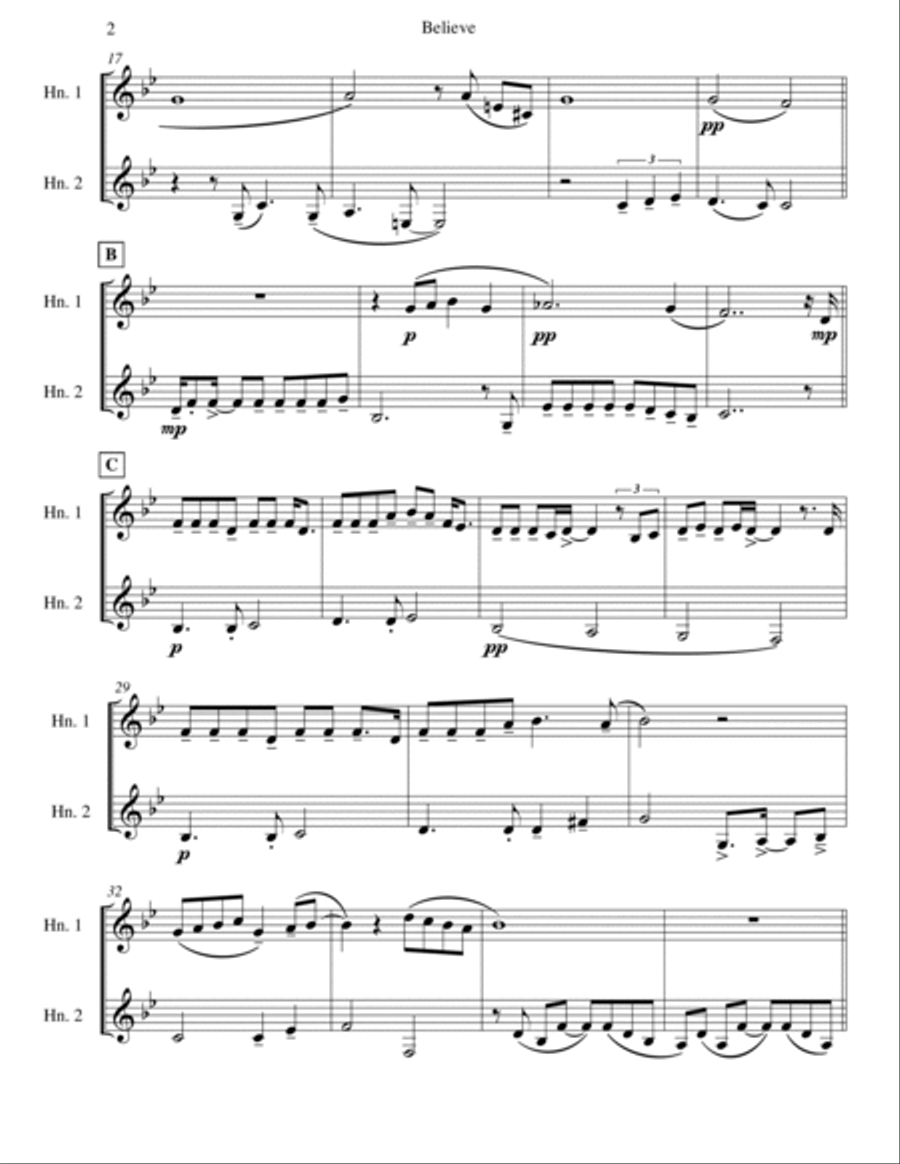 Believe Brass Duet scores gallery preview page 2