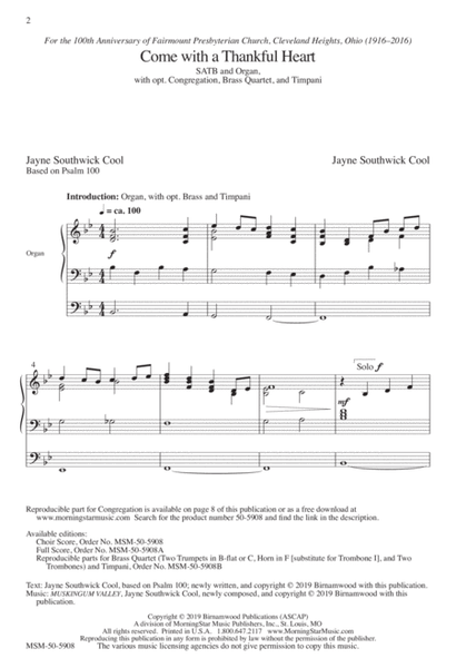 Come with a Thankful Heart (Downloadable Choral Score)