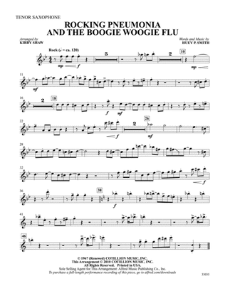 Rocking Pneumonia and the Boogie Woogie Flu: B-flat Tenor Saxophone