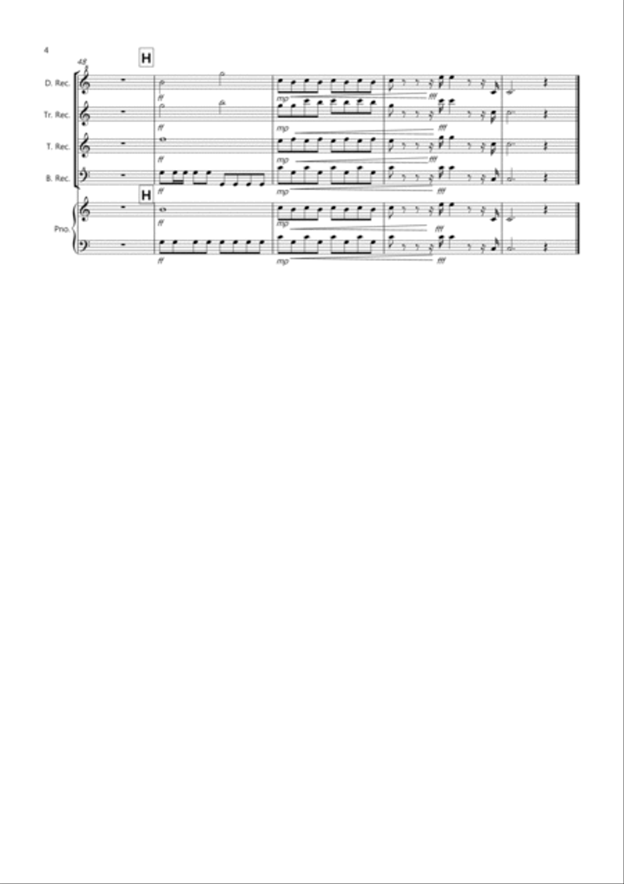 2 Classical Favourites for Recorder Quartet (volume four) Recorder scores gallery preview page 4