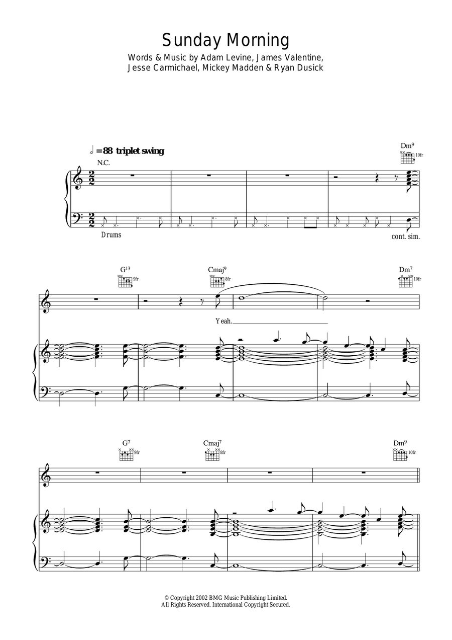 Sunday Morning Acoustic Guitar scores gallery preview page 1