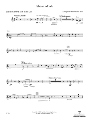 Book cover for Shenandoah: (wp) 2nd B-flat Trombone T.C.