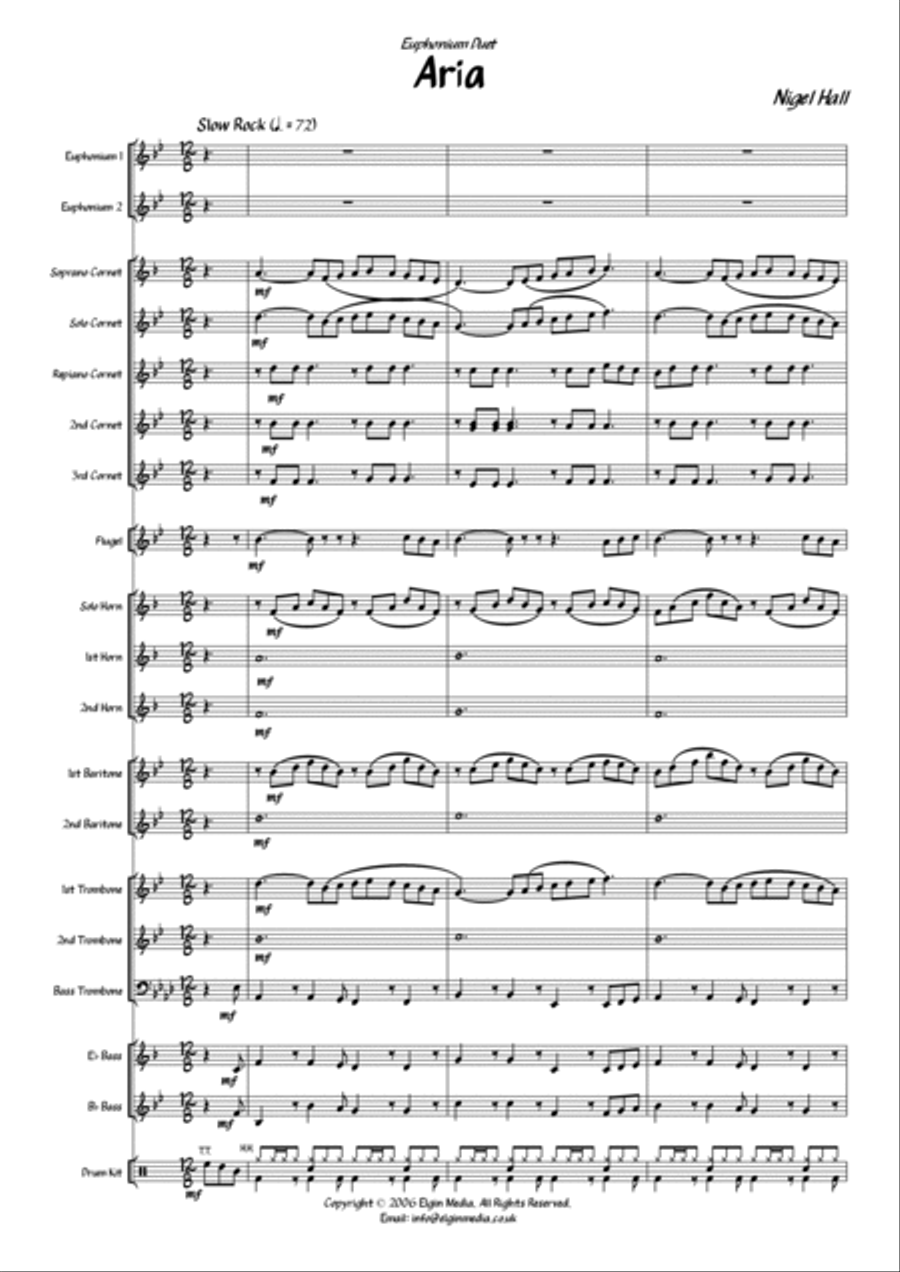 Aria - Euphonium Duet & Brass Band Brass Band scores gallery preview page 3
