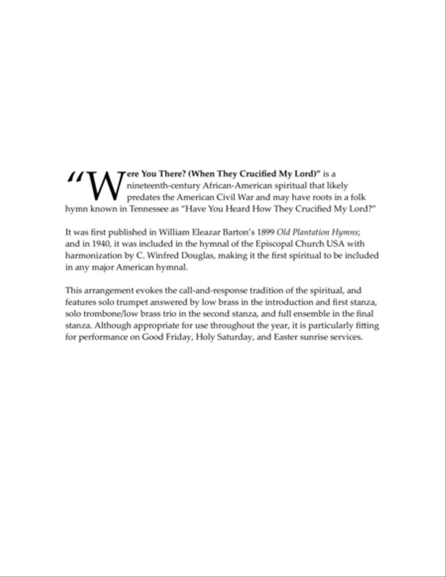 Were You There? (When They Crucified My Lord) - brass quintet Brass Quintet scores gallery preview page 2