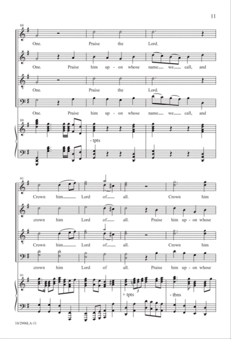 All Hail the Power of Jesus' Name 4-Part scores gallery preview page 11