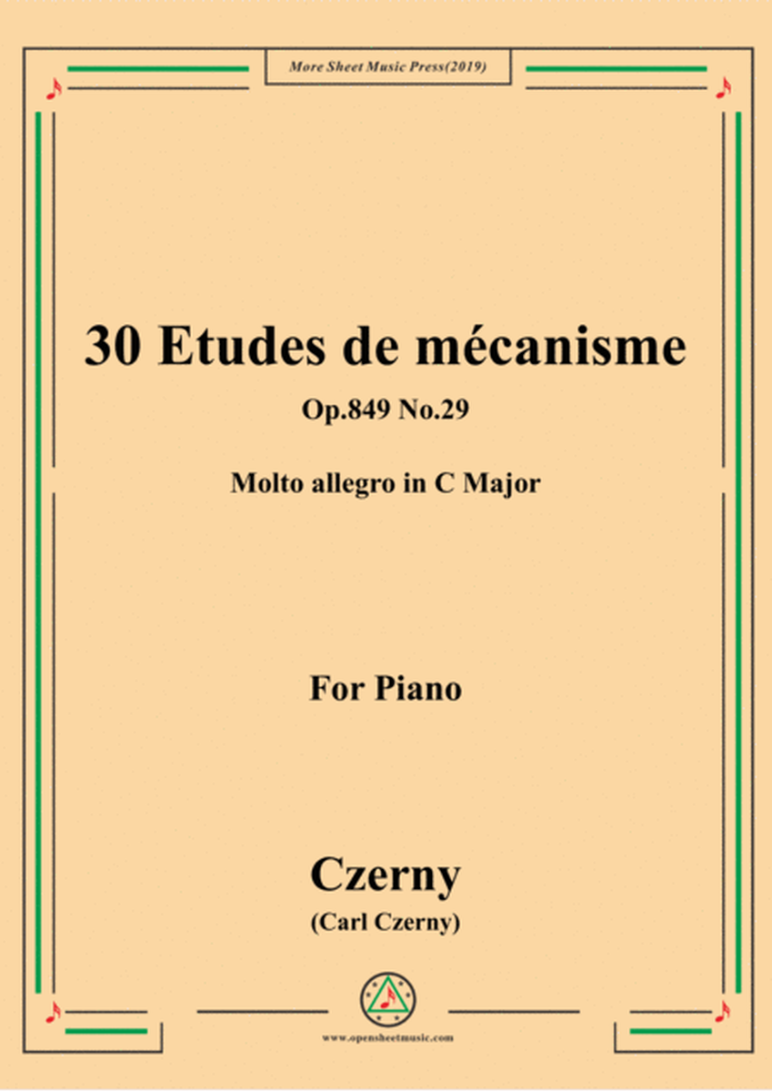 Czerny-30 Etudes de mécanisme,Op.849 No.29,Molto allegro in C Major,for Piano image number null