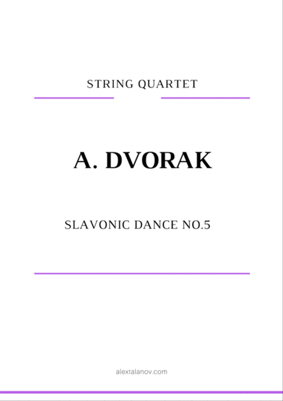 Slavonic Dance No.5 String Quartet scores gallery preview page 1