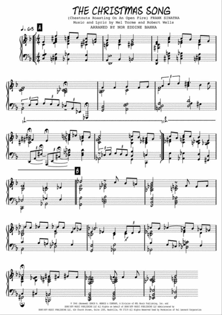The Christmas Song (Chestnuts Roasting On An Open Fire) Piano Solo scores gallery preview page 1
