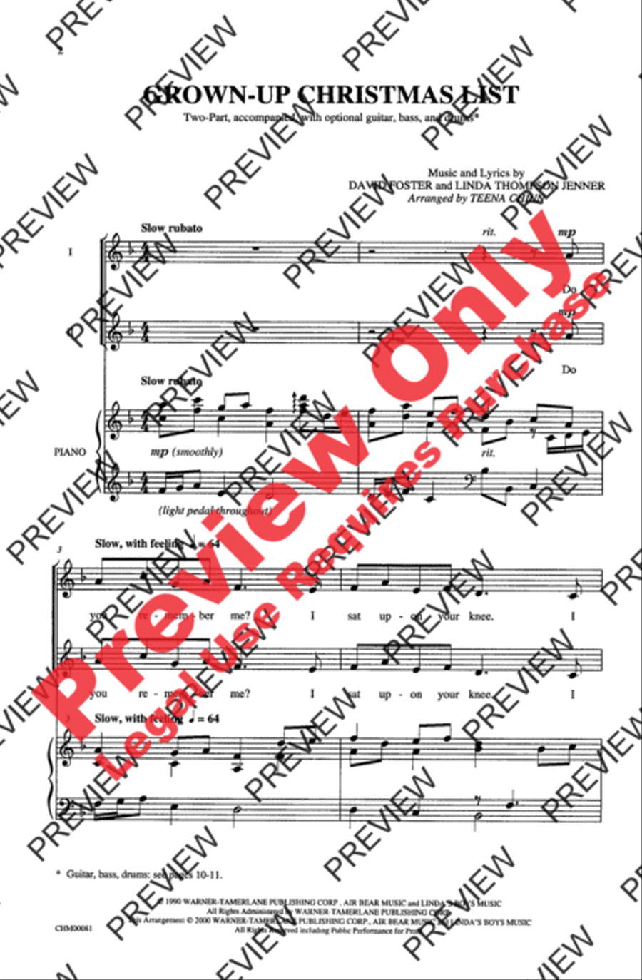Grown Up Christmas List 2-Part scores gallery preview page 2
