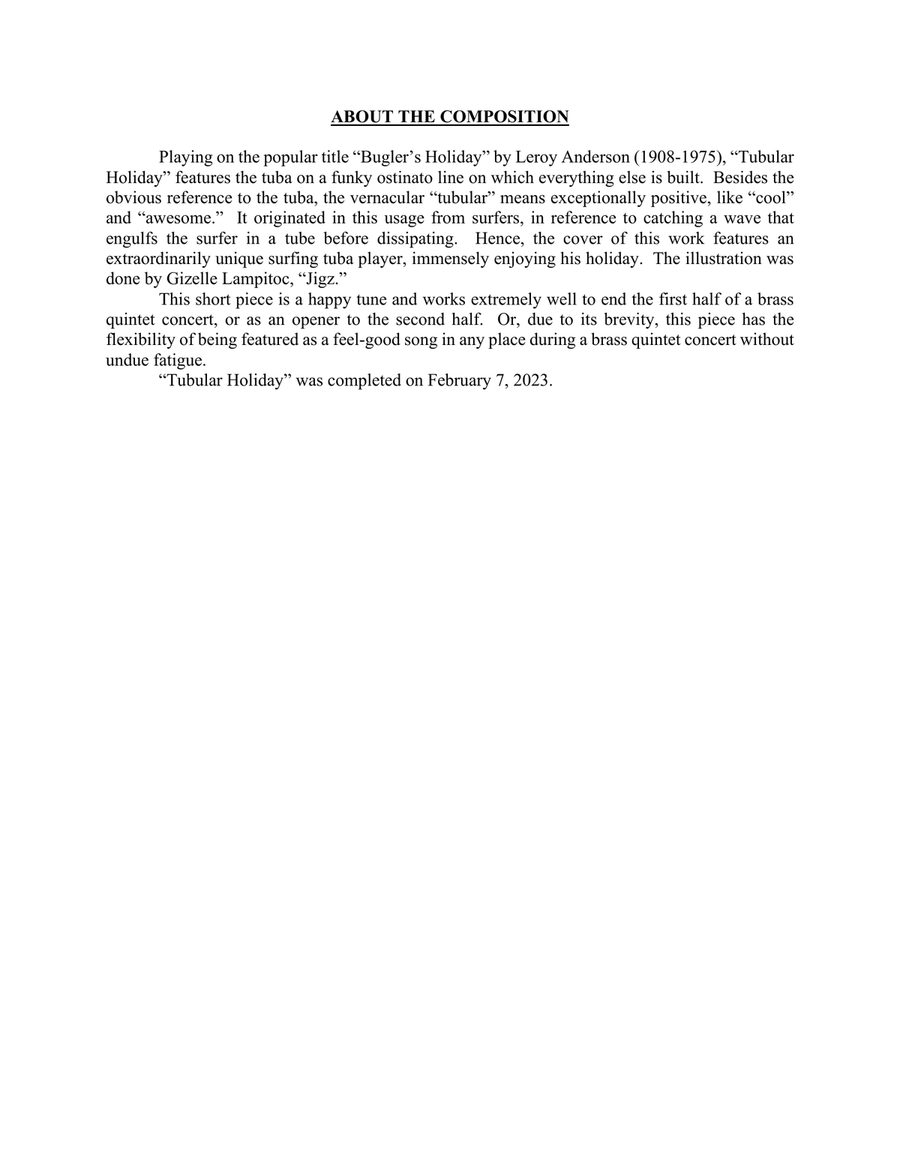 Tubular Holiday, Op. 127 Brass Quintet scores gallery preview page 4