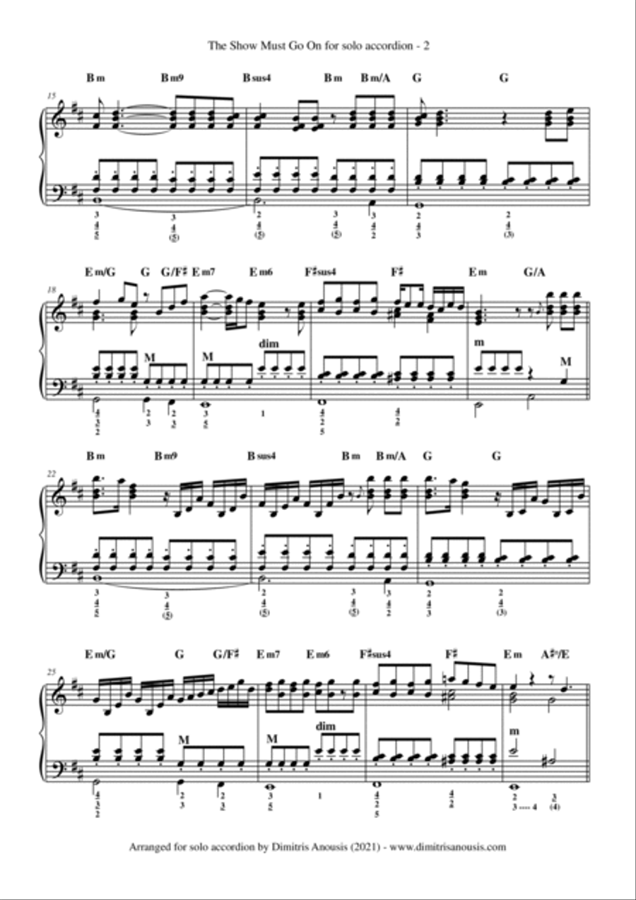 The Show Must Go On Accordion scores gallery preview page 4