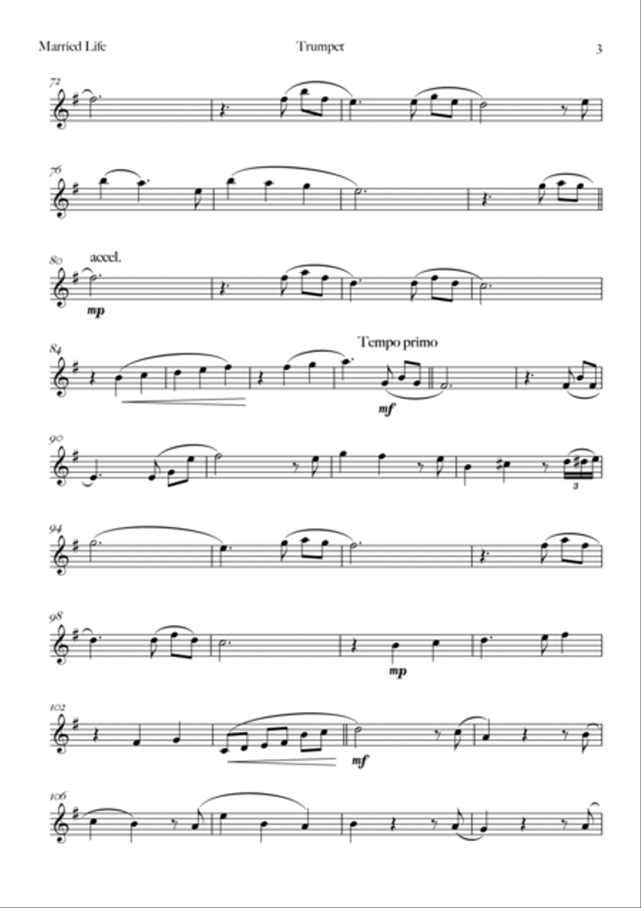 Married Life Married Life C Trumpet scores gallery preview page 3