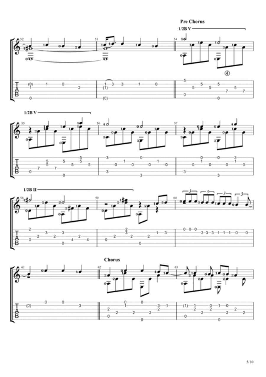 Fallin Guitar Solo scores gallery preview page 5