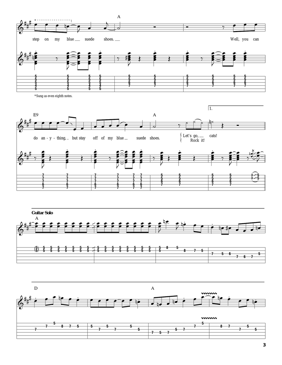 Blue Suede Shoes Acoustic Guitar scores gallery preview page 3