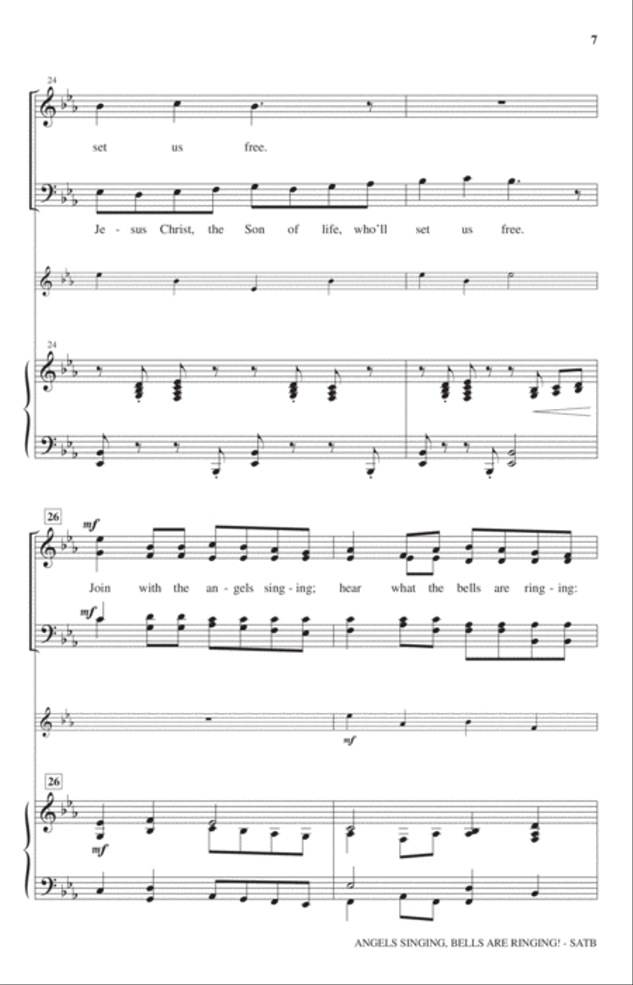 Angels Singing, Bells Are Ringing! 4-Part scores gallery preview page 6