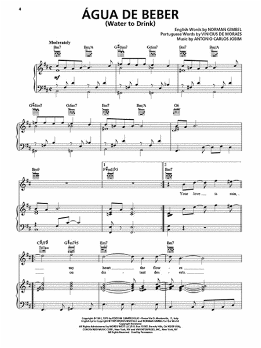 The Most Requested Bossa Nova & Samba Songs Piano, Vocal, Guitar scores gallery preview page 2
