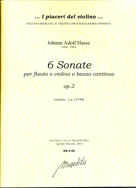 Sonate op.2 (London, [1740])