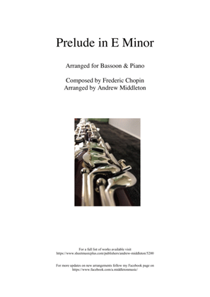 Prelude in E Minor arranged for Bassoon & Piano