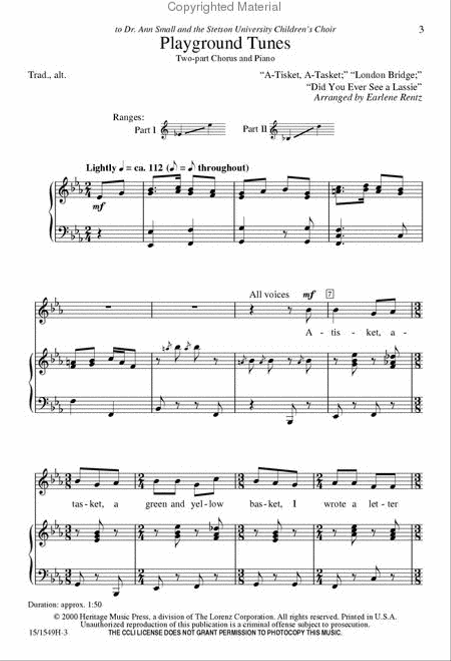 Playground Tunes 2-Part scores gallery preview page 2