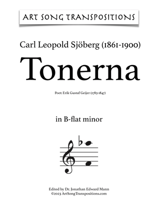 Book cover for SJÖBERG: Tonerna (transposed to B-flat minor)