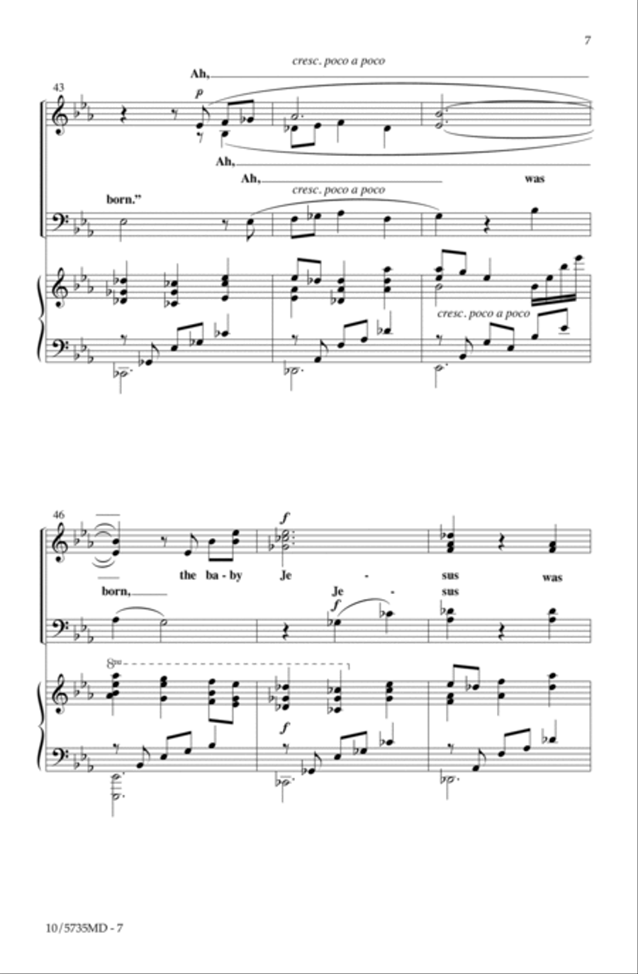 A Blessed Messiah Born 4-Part scores gallery preview page 7