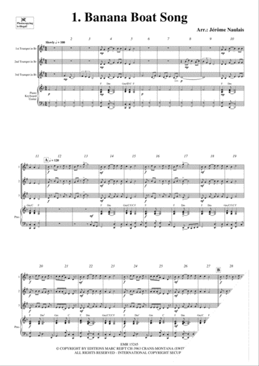 3 Trumpets & Piano Vol. 1 Trumpet Trio scores gallery preview page 3
