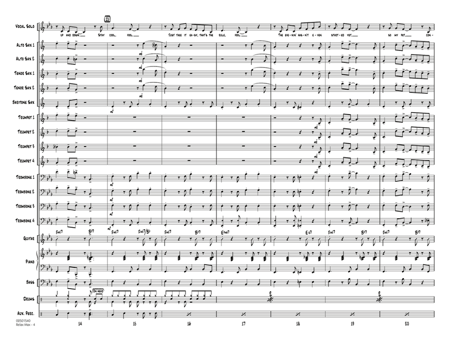Relax Max (arr. Rick Stitzel) - Full Score Jazz Ensemble scores gallery preview page 4
