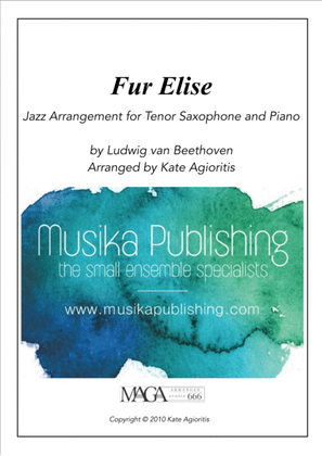 Book cover for Fur Elise - a Jazz Arrangement for Tenor Saxophone and Piano