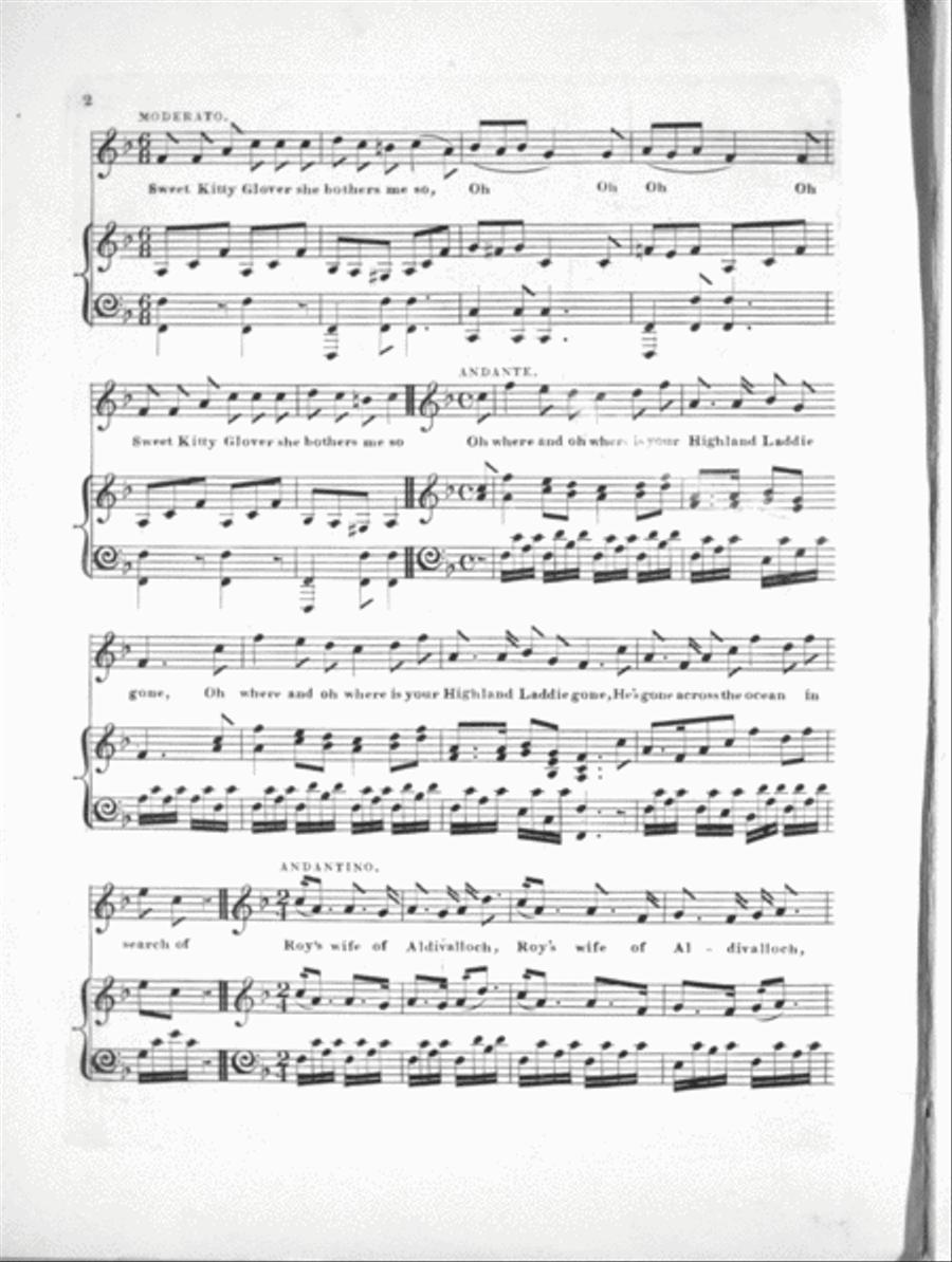 Medley Song. Selected from 30 popular airs Voice scores gallery preview page 2
