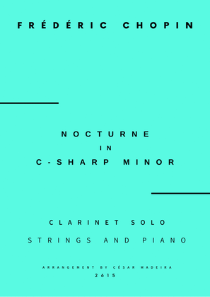 Nocturne No.20 in C Sharp minor - Clarinet Solo, Strings and Piano (Full Score and Parts)
