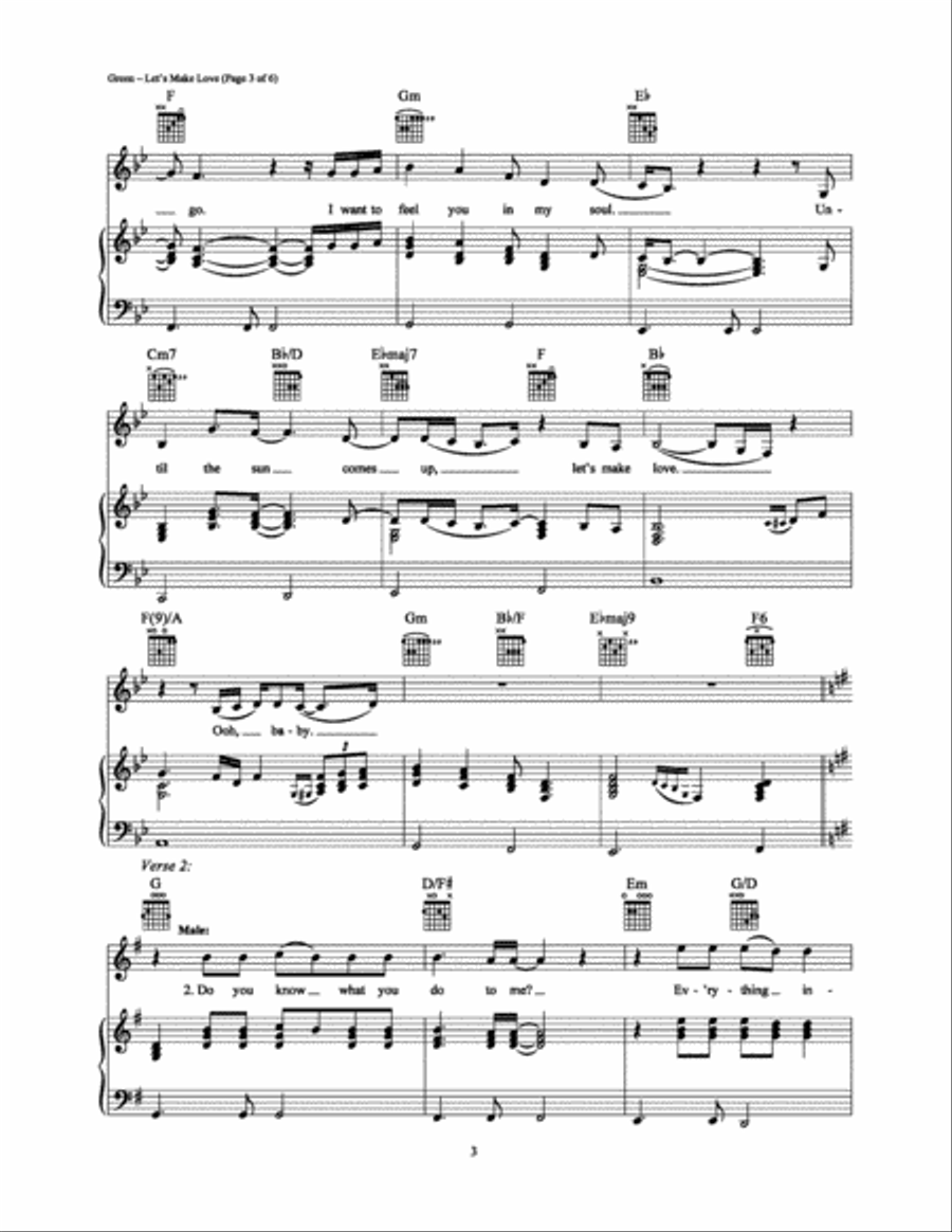 Let's Make Love Piano, Vocal, Guitar scores gallery preview page 3