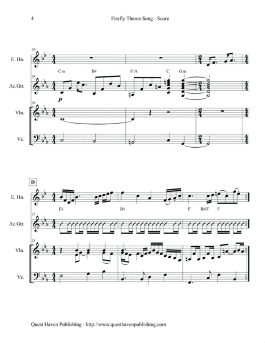 Firefly Theme Song Small Ensemble scores gallery preview page 5