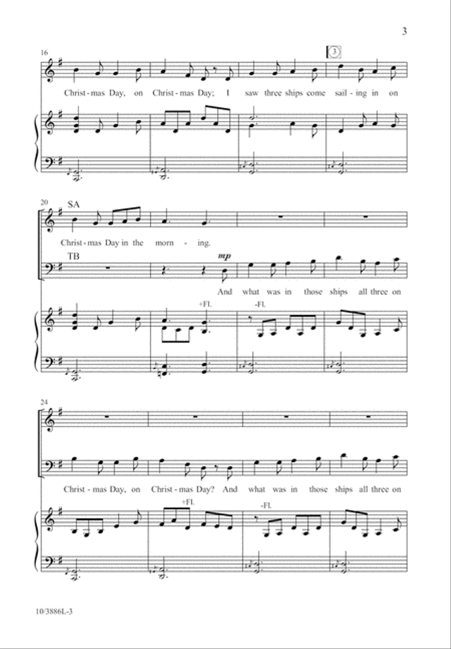 I Saw Three Ships 4-Part scores gallery preview page 3